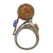 Sisyphus ring white gold and gemstones
