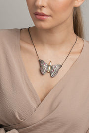 Bullet Butterfly necklace silver gold plated