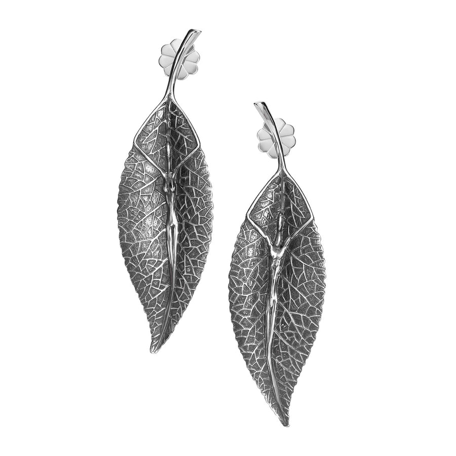 Leaf earrings silver