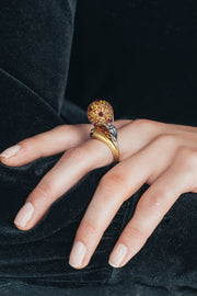 Sisyphus ring yellow gold and gemstones